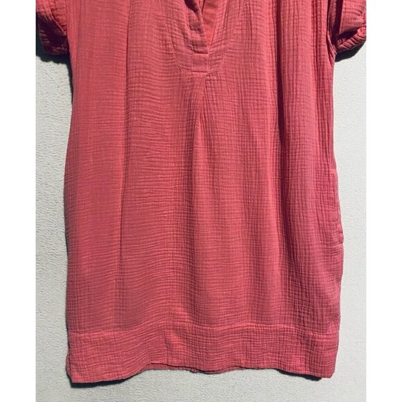J Crew Shirt Dress Womens Large Tea Rose Pink Mini Gauzy Popover Beachy Boho - Picture 4 of 8